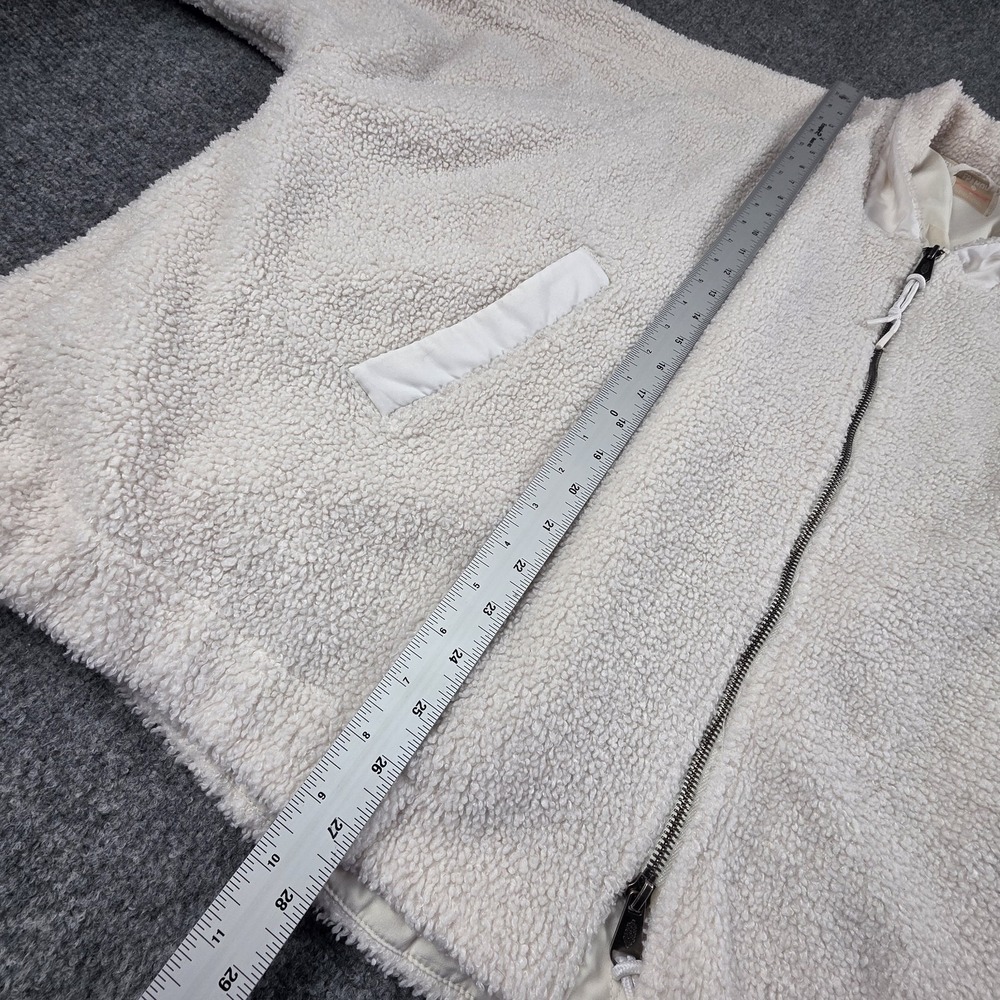 Free People Movement XL Jacket Ivory Oversized Sherpa Fleece Full Zip Cozy‎ Coat - Picture 10 of 12